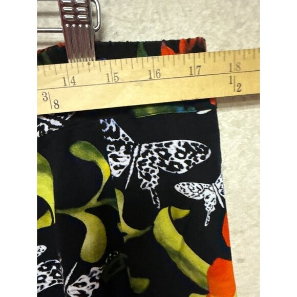 Soft Surroundings Women's Skirt Black Floral 100% Rayon Tropical Petite Large PL - Picture 4 of 11